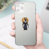 Anubis der Beschützer – Vollkörper mit Ankh Aufkleber (Telefon)