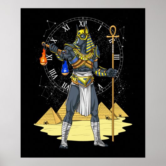 Anubis Egyptian God Alcient Ankh Mythology Poster (Vorne)
