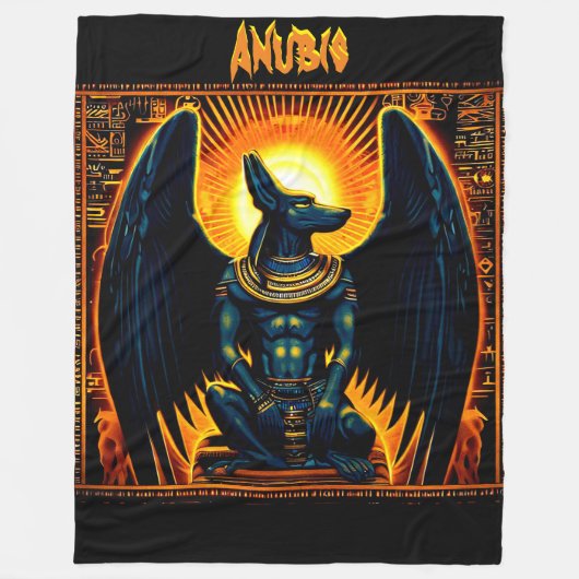 Anubis Egyptian God Fleece Blanket (Vorderseite)