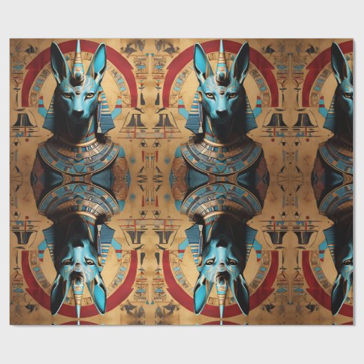 Anubis Egyptian God Jackal or Man Geschenkpapier (Flach)