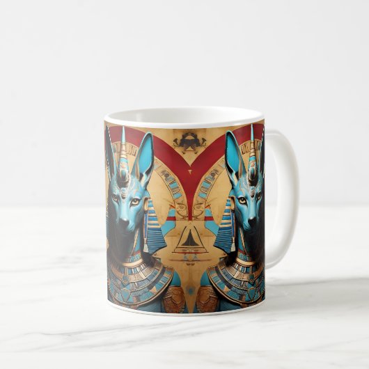Anubis Egyptian God Jackal or Man Kaffeetasse (VorderseiteRechts)