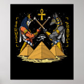 Anubis Egyptian God Ra Ankh Eye of Horus Pyramids Poster (Vorne)