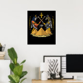 Anubis Egyptian God Ra Ankh Eye of Horus Pyramids Poster (Heimbüro)