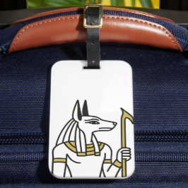 Anubis Egyptian Line Art Luggage Tag Gepäckanhänger