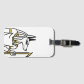 Anubis Egyptian Line Art Luggage Tag Gepäckanhänger (Vorderseite (Horizontal))