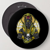 Anubis Egyptian Wolf God Button (Vorne & Hinten)