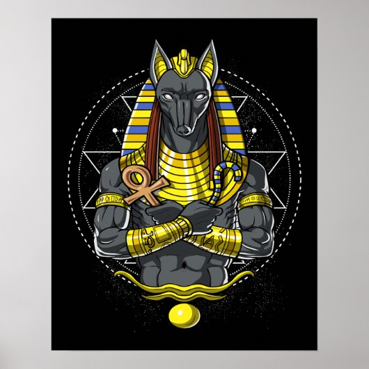 Anubis Egyptian Wolf God Egypt Ankh Mythology Poster (Vorne)