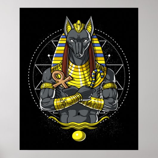 Anubis Egyptian Wolf God Egypt Ankh Mythology Poster (Vorne)