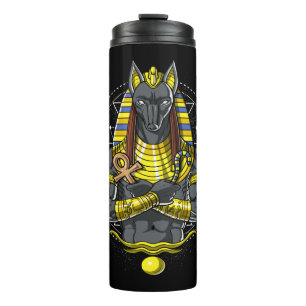 Anubis Egyptian Wolf God Egypt Ankh Mythology Thermosbecher