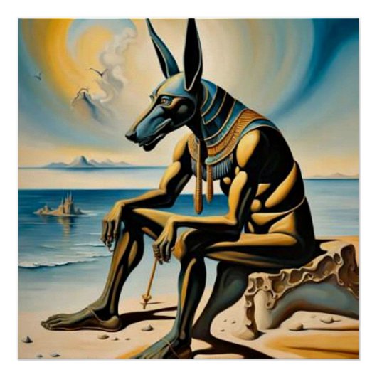 Anubis Erholungen am Strand Poster (Vorderseite)
