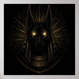 Anubis Gott des Jenseits Gold Ägyptische Kunst Poster