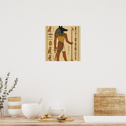 Anubis Hieroglyphic Altes Ägyptisches Poster (Küche)