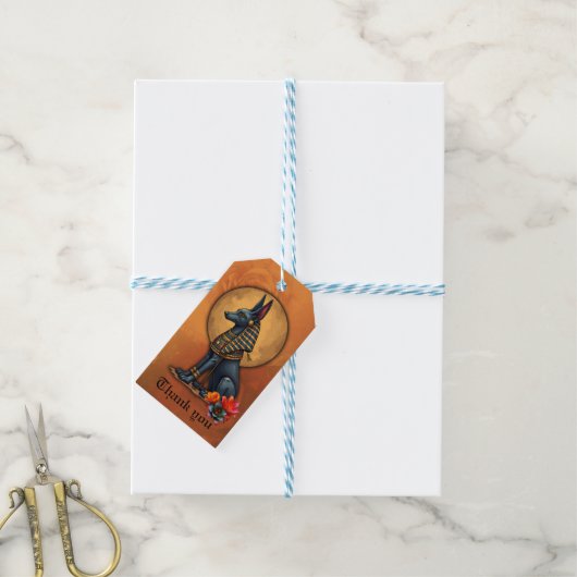 Anubis im Mondlicht,  Geschenkanhänger (Mit Garn)