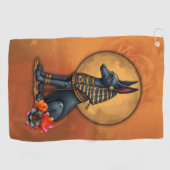 Anubis im Mondlicht, Golfhandtuch (Horizontal)