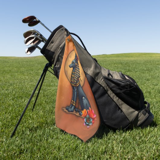 Anubis im Mondlicht, Golfhandtuch (Gras)