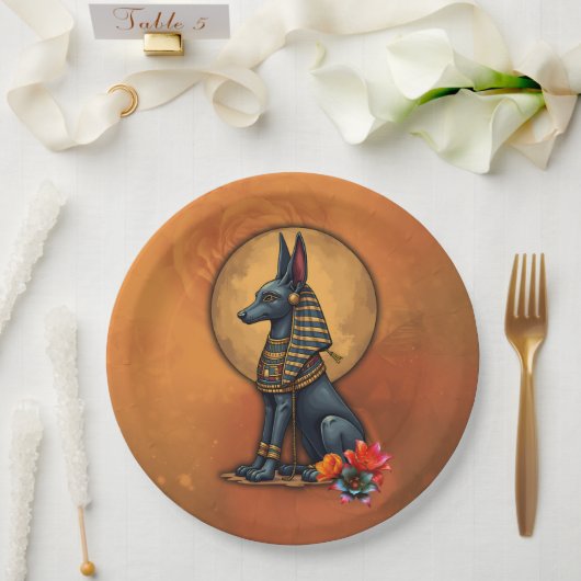 Anubis im Mondlicht, Pappteller (Hochzeit)