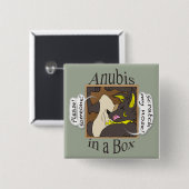 Anubis in einem Kasten (geschlossene Augen) Button (Vorne & Hinten)