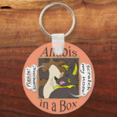 Anubis in einer Box (geschlossene Augen) Schlüsselanhänger (Vorderseite)