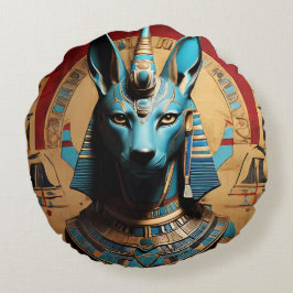 Anubis Power und Majestät der antiken Mythologie Rundes Kissen