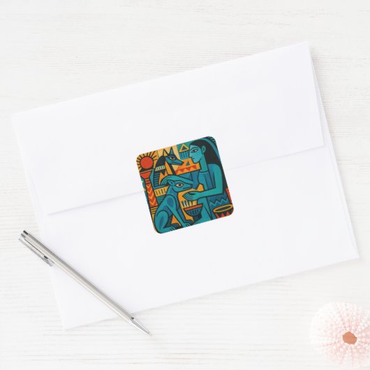 Anubis Priestess Geometric Premium Sticker (Umschlag)