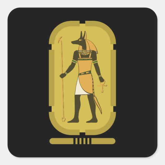 Anubis Quadratischer Aufkleber (Vorderseite)
