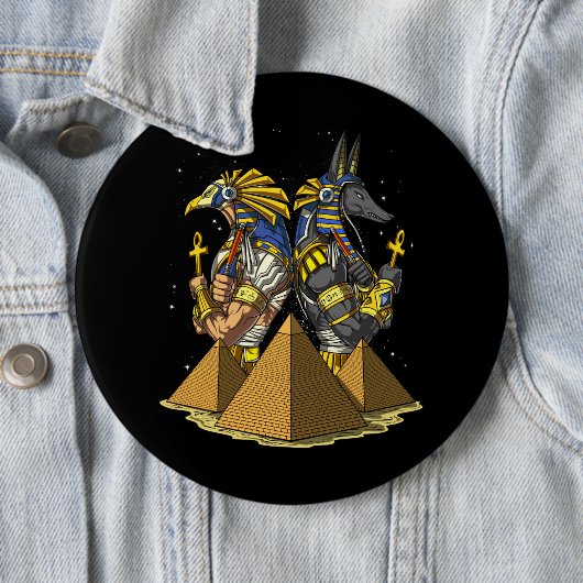 Anubis Ra-ägyptische Gott-alte Pyramide-Mythologie Button (Beispiel)