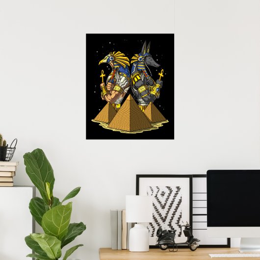 Anubis Ra Egyptian Gods Ancient Pyramids Mythology Poster (Heimbüro)