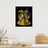 Anubis Ra Egyptian Gods Ancient Pyramids Mythology Poster (Küche)