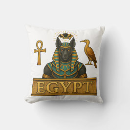 Anubis & Thoth | Egyptian Symbols - Throw Pillow Kissen