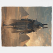 Anubis throw blanket – Egyptian Mythology Wall Art Fleecedecke (Vorderseite (Horizontal))