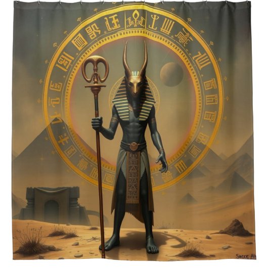 „Anubis – Wächter der Seelen“ Duschvorhang (Vorderseite)
