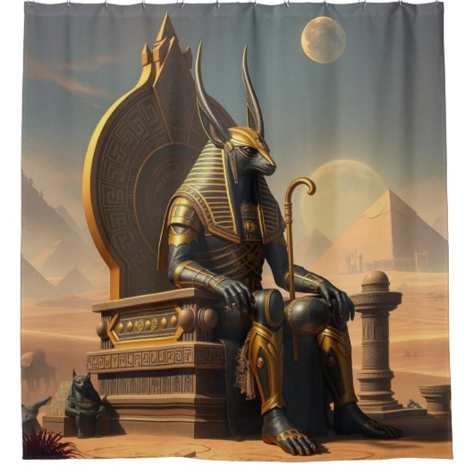 „Anubis – Wächter der Seelen“ Duschvorhang (Vorderseite)