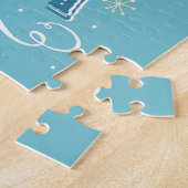 Anuncio de Embarazo Artístico Azul Puzzle (Seite)