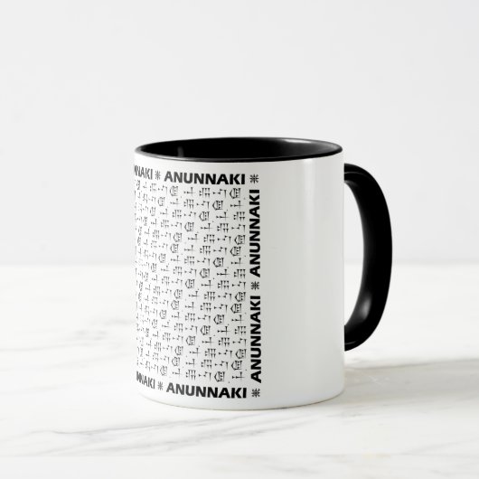 Anunnaki, Cuneiform Text, (Schwarz) Tasse (VorderseiteRechts)