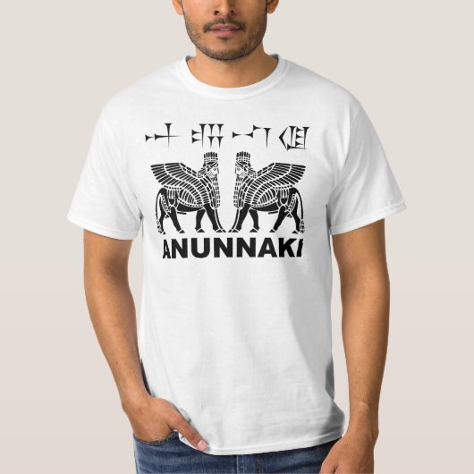 Anunnaki, Lamassu, Winged Bulls, (Schwarz) T-Shirt (Vorderseite)