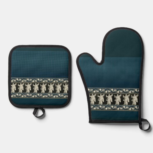 Anunnaki Oven Mitt and Pot Holders Ofenhandschuh & Topflappen-Set (Vorderseite)