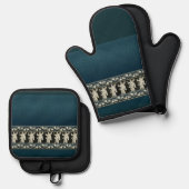 Anunnaki Oven Mitt and Pot Holders Ofenhandschuh & Topflappen-Set (Vorderseite/Rückseite)