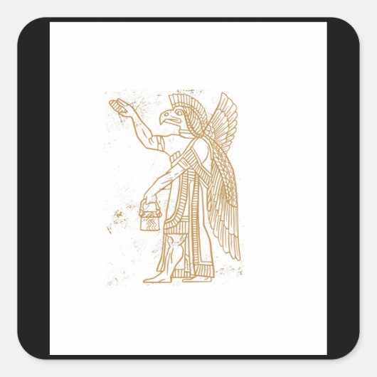Anunnaki Quadratischer Aufkleber (Vorderseite)