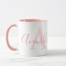Anushka-Name bedeutet "A monogram soft pink" Tasse