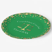 Anwalt Abschluss Green SIlver Pappteller (Schrägansicht)