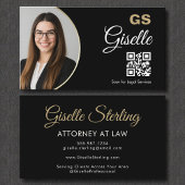 Anwalt am Law Black Gold Foto QR Code Visitenkarte