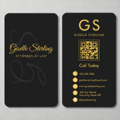 Anwalt am Law Monogram Black Gold QR Code Visitenkarte