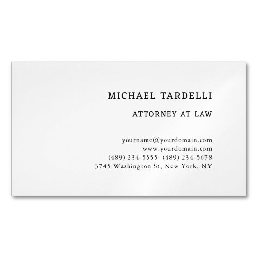 Anwalt am Minimalistischen klassischen Dick Magnetische Visitenkarte (Vorderseite)