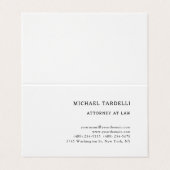 Anwalt am Minimalistischen klassischen Dick Visitenkarten (Außenseite Aufgefaltet)