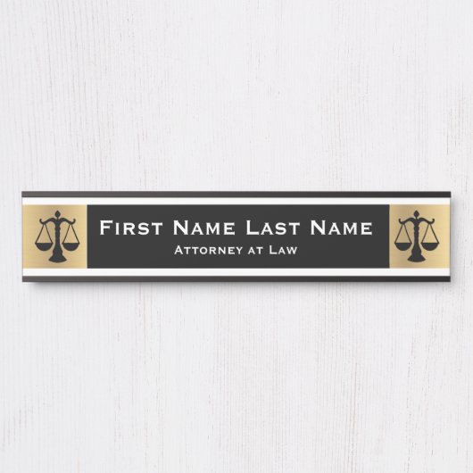 Anwalt an der Law Door Signs Anwalt Gold Long Name Türschild (Vorderseite )