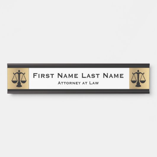 Anwalt an der Law Door Signs Anwalt Gold Long Name Türschild (Vorderseite )