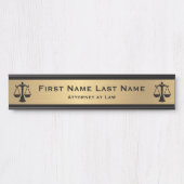 Anwalt an der Law Door Signs Anwalt Gold Long Name Türschild (Vorderseite )