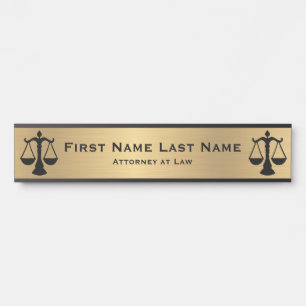 Anwalt an der Law Door Signs Anwalt Gold Long Name Türschild