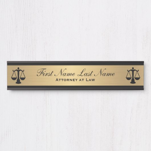 Anwalt an der Law Door Signs Anwalt Gold Long Name Türschild (Vorderseite )