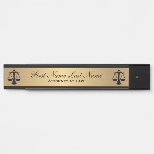 Anwalt an der Law Door Signs Anwalt Gold Long Name Türschild (Vorderseite )